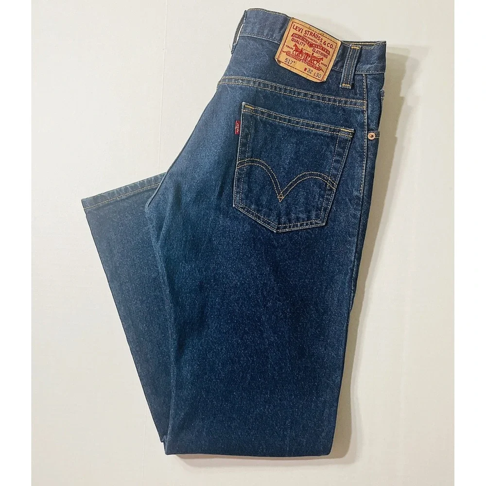 Levis 517 Bootcut Jeans Mens 32x30 Dark Wash Indigo Dark Wash Western Rugged